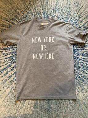 NYC Grey Short Sleeve Tee with 'New York or Nowhere' Print